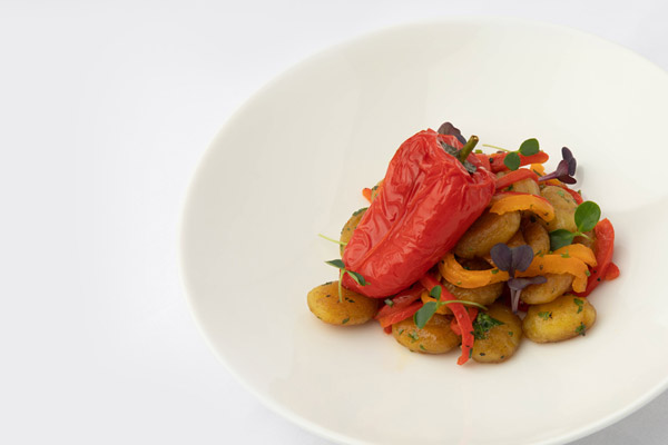 Sautéed gnocchi - Oven-baked capsicum Burnt butter, oregano and thyme