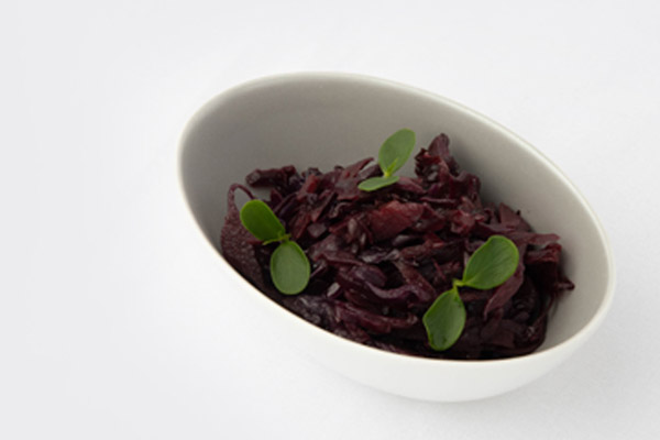Red cabbage pomegranate glaze