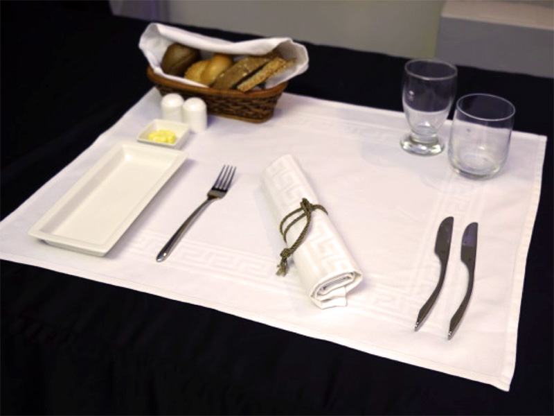 All Services from the galley. Table lay-out, No trolley, No trays